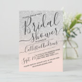 Silver Pink Sparkly Glitter Ombre Vrijgezellenfees Kaart (Staand voorkant)