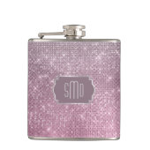 Silver Pink Star Sparkle Monogram Heupfles (Voorkant)