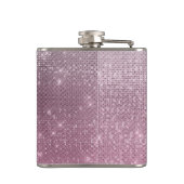 Silver Pink Star Sparkle Monogram Heupfles (Achterkant)