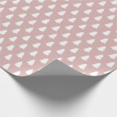 Silver Pink White-kerstboompatroon Cadeaupapier (Hoek)