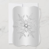 Silver Pink Winter Snowflake Sweet 16 Uitnodiging (Achterkant)