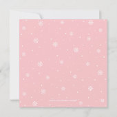 Silver & Pink Winter Wonderland Girl Baby shower Kaart (Achterkant)