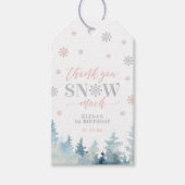 Silver & Pink Winter Wonderland Hartelijk dank Cadeaulabel (Voorkant)