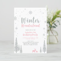 Silver, Pink Winter Wonderland Kinderen Birthday P