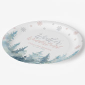 Silver & Pink Winter Wonderland Snowflake Birthday Papieren Bordje (Gekanteld)