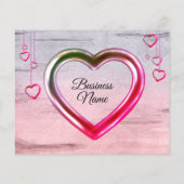 Silver Pink Wooden Textured Heart Hartelijk dank (Achterkant)