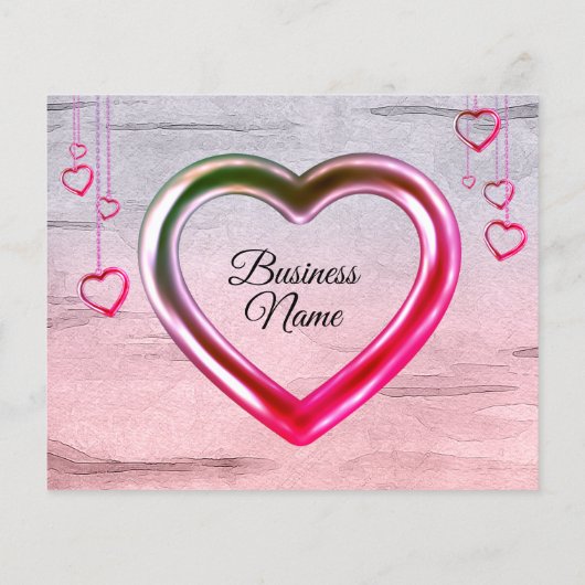 Silver Pink Wooden Textured Heart Hartelijk dank (Achterkant)