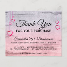 Silver Pink Wooden Textured Heart Hartelijk dank