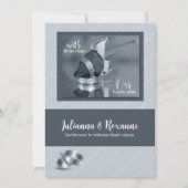 Silver Pinstripe Gay Wedding Invitation Kaart (Voorkant)