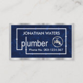 Silver Pipeline In Blue Water Grunge Visitekaartje (Voorkant)