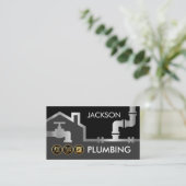 Silver Pipes Building Frame Plumber Service Visitekaartje (Staand voorkant)