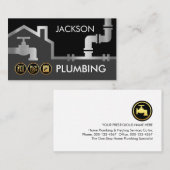 Silver Pipes Building Frame Plumber Service Visitekaartje (Voorkant / Achterkant)