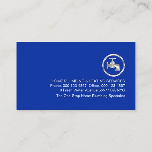 Silver Pipes Building Frame Plumber Service Visitekaartje (Achterkant)