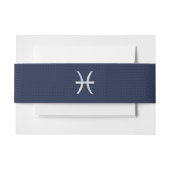 Silver Pisces Zodiac Sign Blue Carbon Fiber Print Uitnodigingen Wikkel (Voorkant Voorbeeld)