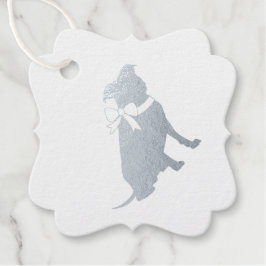 Silver Pit Bull Dog Baby shower Girl Pitbull Bedankjes Labels