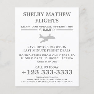 Silver Plane Icon, Airline Adverteren Flyer