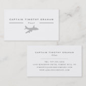 Silver Plane Icon, Flight Steward & Pilot Visitekaartje (Voorkant / Achterkant)