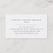 Silver Plane Icon, Flight Steward & Pilot Visitekaartje (Achterkant)