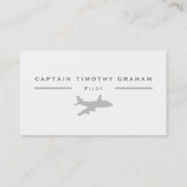 Silver Plane Icon, Flight Steward & Pilot Visitekaartje (Voorkant)