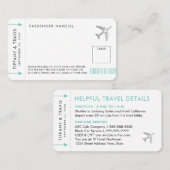 Silver Planet Ticket Boarding Pass Place Card (Voorkant / Achterkant)