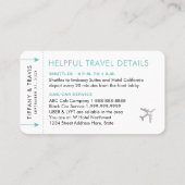 Silver Planet Ticket Boarding Pass Place Card (Achterkant)