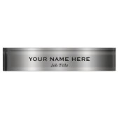 Silver Platinum Shine Modern Minimal Personalized Naambordje (Voorkant)