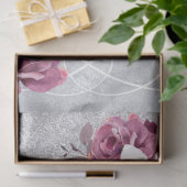 Silver & Plum Floral Lace Tissue Paper Tissuepapier (Geschenk)