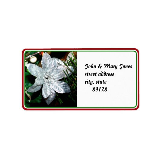 Silver Poinsettia Ornament Etiket (Voorkant)