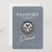Silver Poland Passport Save the Date (Voorkant)