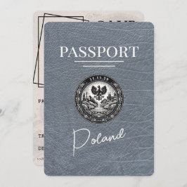 Silver Poland Passport Save the Date