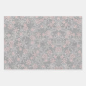 Silver Polka Dot Silver Christmas Trees Snowflakes Inpakpapier Vel (Voorkant 3)