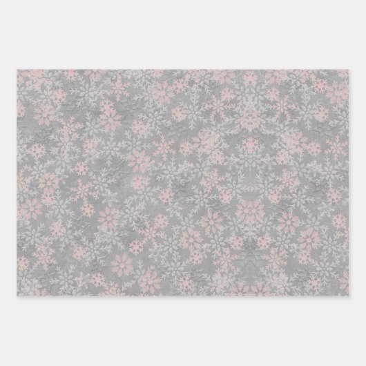 Silver Polka Dot Silver Christmas Trees Snowflakes Inpakpapier Vel (Voorkant 3)