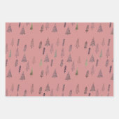 Silver Polka Dot Silver Christmas Trees Snowflakes Inpakpapier Vel (Voorkant 2)