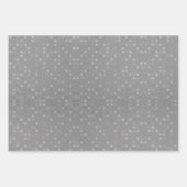 Silver Polka Dot Silver Christmas Trees Snowflakes Inpakpapier Vel (Voorkant)