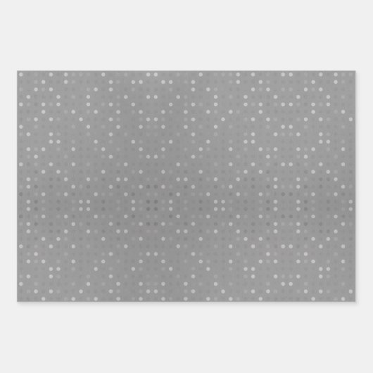 Silver Polka Dot Silver Christmas Trees Snowflakes Inpakpapier Vel (Voorkant)