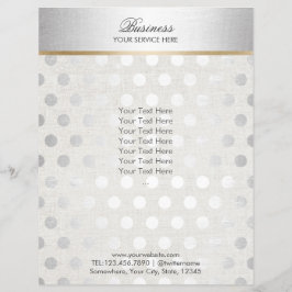 Silver Polka Dots Classy Linen Salon Spa Brochures