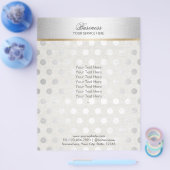 Silver Polka Dots Classy Linen Salon Spa Brochures (Enkel)