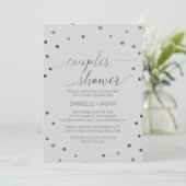 Silver Polka Dots Couples Shower Kaart (Staand voorkant)