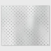 Silver Polka Dots Monochromatische Grijze Staal Cadeaupapier (Vlak)