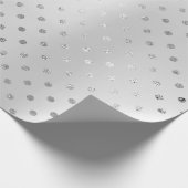Silver Polka Dots Monochromatische Grijze Staal Cadeaupapier (Hoek)