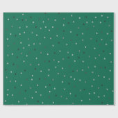 Silver Polka Dots on Green Cadeaupapier (Vlak)