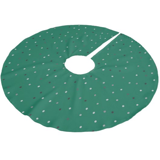 Silver Polka Dots on Green Kerstboom Rok (Gekanteld)