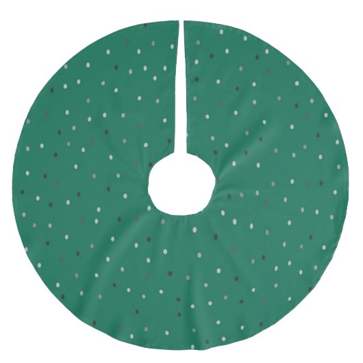 Silver Polka Dots on Green Kerstboom Rok (Voorkant)
