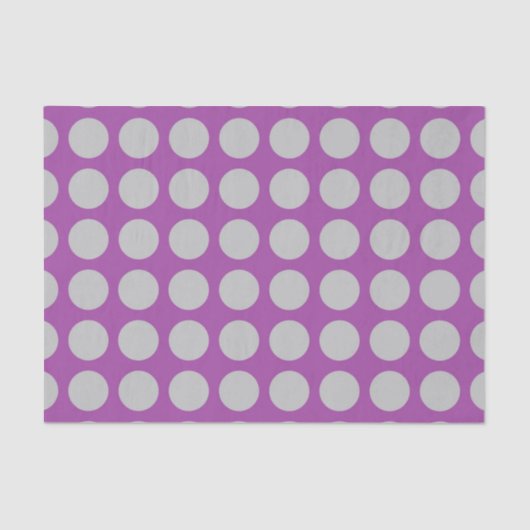 Silver Polka Dots Paars Tissuepapier (Voorkant)