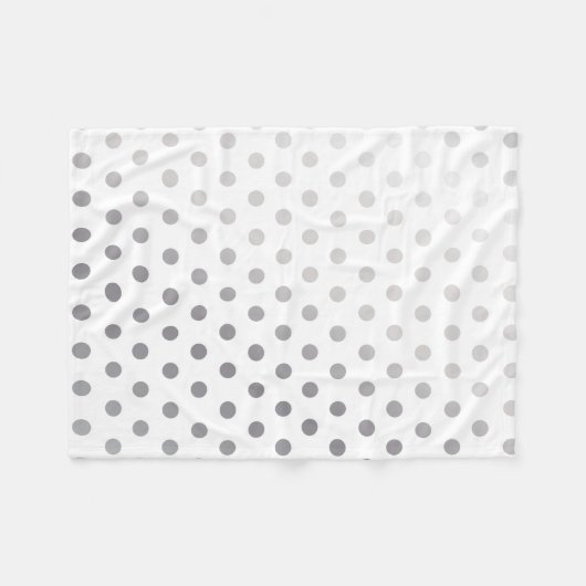 Silver Polka Dots Pattern Fleece Deken (Voorkant (Horizontaal))