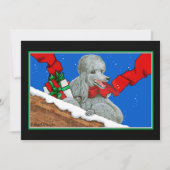 Silver Poodle-kerstkaart/uitnodiging Kaart (Voorkant)