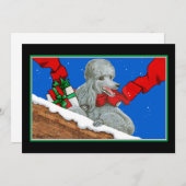 Silver Poodle-kerstkaart/uitnodiging Kaart (Voorkant / Achterkant)