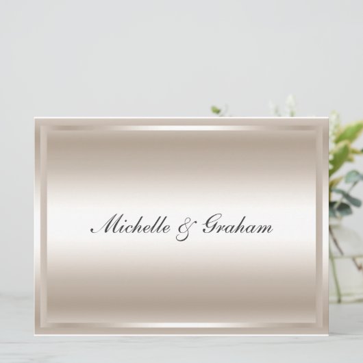 Silver Popular Elegant Wedding Invitation Kaart (Staand voorkant)