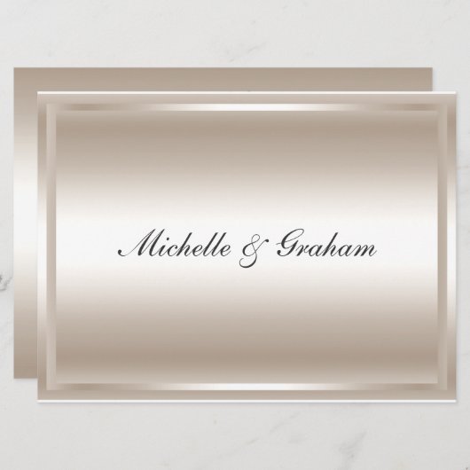 Silver Popular Elegant Wedding Invitation Kaart (Voorkant / Achterkant)