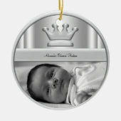 Silver Prince Crown Baby Boy Foto Ornament (Voorkant)